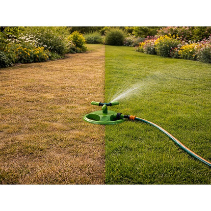 Divodv Tuinsproeier 360° Draaibaar – 3-Arms Gazonsproeier voor 180 m² – Automatische Sprinkler voor Tuin, Gazon & Bloemperken