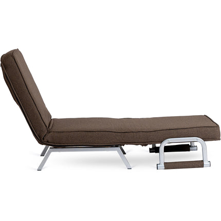 Mebel Elite Bart Luxe 3-in-1 Uitklapbare Slaapstoel Bruin - Inklapbare Slaapbank Met 5 Standen Verstelbare Rugleuning - Belastbaar Tot 125 kg - Moderne Slaapfauteuil - Logeerbed