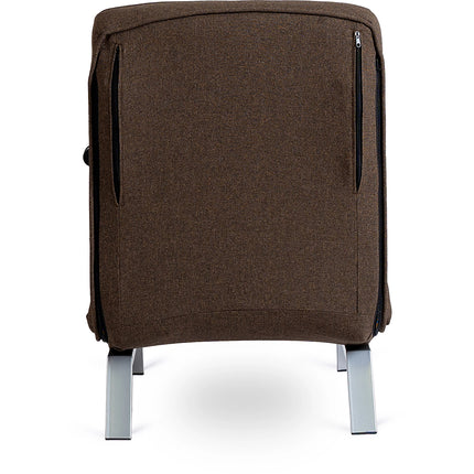 Mebel Elite Bart Luxe 3-in-1 Uitklapbare Slaapstoel Bruin - Inklapbare Slaapbank Met 5 Standen Verstelbare Rugleuning - Belastbaar Tot 125 kg - Moderne Slaapfauteuil - Logeerbed