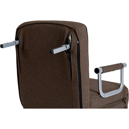 Mebel Elite Bart Luxe 3-in-1 Uitklapbare Slaapstoel Bruin - Inklapbare Slaapbank Met 5 Standen Verstelbare Rugleuning - Belastbaar Tot 125 kg - Moderne Slaapfauteuil - Logeerbed