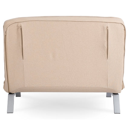 Mebel Elite Bart 2 Luxe 3-in-1 Uitklapbare Grote Slaapstoel Beige - Inklapbare Slaapbank Met 5 Standen Verstelbare Rugleuning - Belastbaar Tot 250 kg - Moderne Slaapfauteuil - Logeerbed