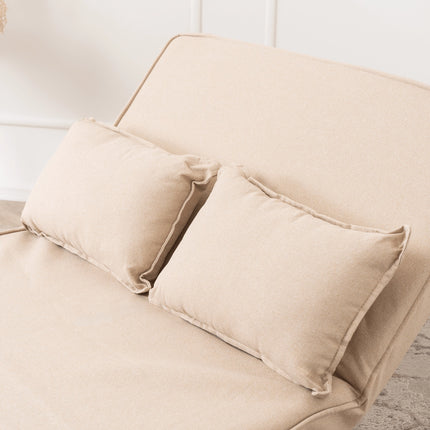 Mebel Elite Bart 2 Luxe 3-in-1 Uitklapbare Grote Slaapstoel Beige - Inklapbare Slaapbank Met 5 Standen Verstelbare Rugleuning - Belastbaar Tot 250 kg - Moderne Slaapfauteuil - Logeerbed