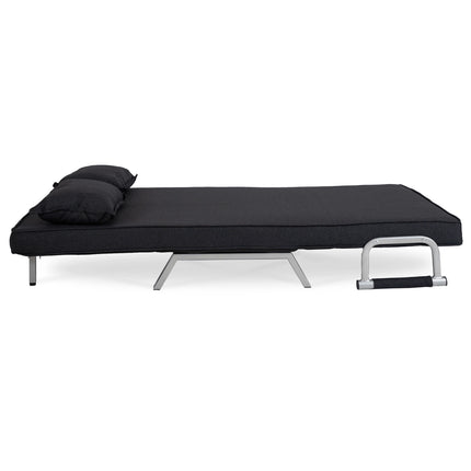 Mebel Elite Bart 2 Luxe 3-in-1 Uitklapbare Grote Slaapstoel Zwart - Inklapbare Slaapbank Met 5 Standen Verstelbare Rugleuning - Belastbaar Tot 250 kg - Moderne Slaapfauteuil - Logeerbed