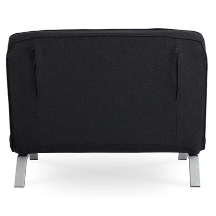 Mebel Elite Bart 2 Luxe 3-in-1 Uitklapbare Grote Slaapstoel Zwart - Inklapbare Slaapbank Met 5 Standen Verstelbare Rugleuning - Belastbaar Tot 250 kg - Moderne Slaapfauteuil - Logeerbed