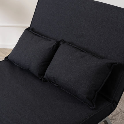 Mebel Elite Bart 2 Luxe 3-in-1 Uitklapbare Grote Slaapstoel Zwart - Inklapbare Slaapbank Met 5 Standen Verstelbare Rugleuning - Belastbaar Tot 250 kg - Moderne Slaapfauteuil - Logeerbed