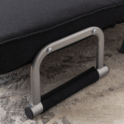 Mebel Elite Bart 2 Luxe 3-in-1 Uitklapbare Grote Slaapstoel Zwart - Inklapbare Slaapbank Met 5 Standen Verstelbare Rugleuning - Belastbaar Tot 250 kg - Moderne Slaapfauteuil - Logeerbed