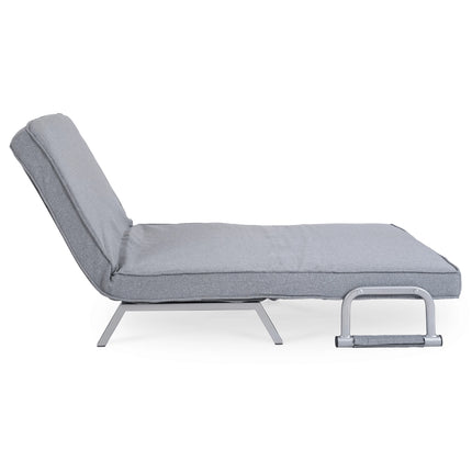 Mebel Elite Bart 2 Luxe 3-in-1 Uitklapbare Grote Slaapstoel Grijs - Inklapbare Slaapbank Met 5 Standen Verstelbare Rugleuning - Belastbaar Tot 250 kg - Moderne Slaapfauteuil - Logeerbed