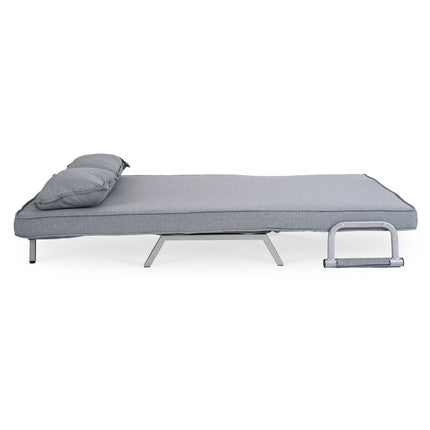 Mebel Elite Bart 2 Luxe 3-in-1 Uitklapbare Grote Slaapstoel Grijs - Inklapbare Slaapbank Met 5 Standen Verstelbare Rugleuning - Belastbaar Tot 250 kg - Moderne Slaapfauteuil - Logeerbed