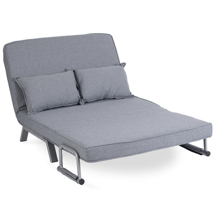 Mebel Elite Bart 2 Luxe 3-in-1 Uitklapbare Grote Slaapstoel Grijs - Inklapbare Slaapbank Met 5 Standen Verstelbare Rugleuning - Belastbaar Tot 250 kg - Moderne Slaapfauteuil - Logeerbed