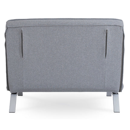 Mebel Elite Bart 2 Luxe 3-in-1 Uitklapbare Grote Slaapstoel Grijs - Inklapbare Slaapbank Met 5 Standen Verstelbare Rugleuning - Belastbaar Tot 250 kg - Moderne Slaapfauteuil - Logeerbed