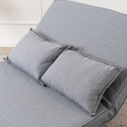 Mebel Elite Bart 2 Luxe 3-in-1 Uitklapbare Grote Slaapstoel Grijs - Inklapbare Slaapbank Met 5 Standen Verstelbare Rugleuning - Belastbaar Tot 250 kg - Moderne Slaapfauteuil - Logeerbed