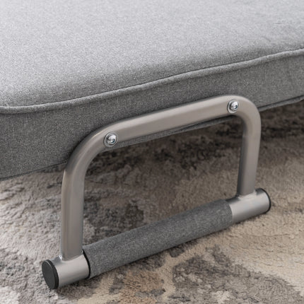 Mebel Elite Bart 2 Luxe 3-in-1 Uitklapbare Grote Slaapstoel Grijs - Inklapbare Slaapbank Met 5 Standen Verstelbare Rugleuning - Belastbaar Tot 250 kg - Moderne Slaapfauteuil - Logeerbed
