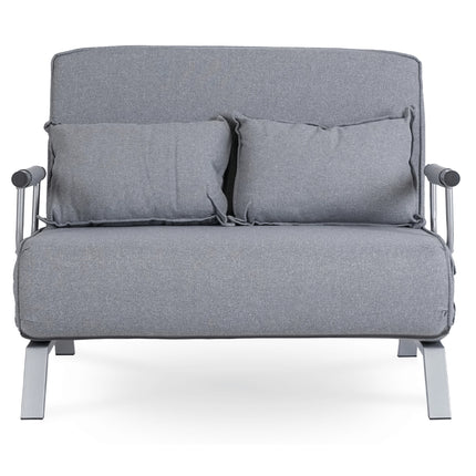 Mebel Elite Bart 2 Luxe 3-in-1 Uitklapbare Grote Slaapstoel Grijs - Inklapbare Slaapbank Met 5 Standen Verstelbare Rugleuning - Belastbaar Tot 250 kg - Moderne Slaapfauteuil - Logeerbed