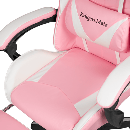 2de kansje Krüger&Matz GX-150 game stoel - gaming chair - gamingstoel - roze / wit