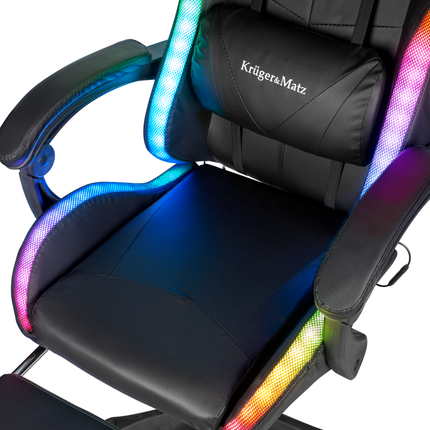 Krüger&Matz GX-150 game stoel met LED verlichting - gaming chair - gamingstoel - RGB - zwart