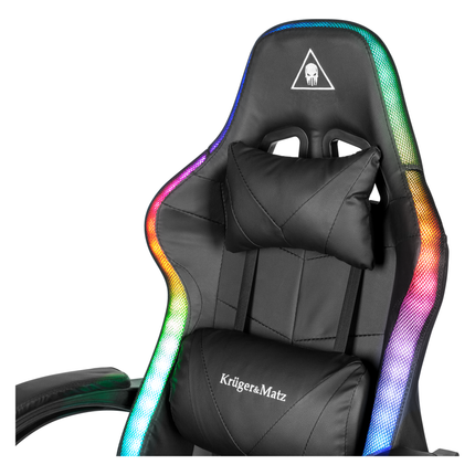 Krüger&Matz GX-150 game stoel met LED verlichting - gaming chair - gamingstoel - RGB - zwart