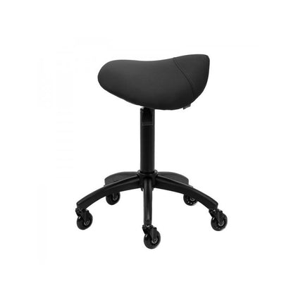 Gabbiano Kapperskruk Zwart – Ergonomische Zadelkruk met Gasveer – Professionele Salonstoel met Wielen