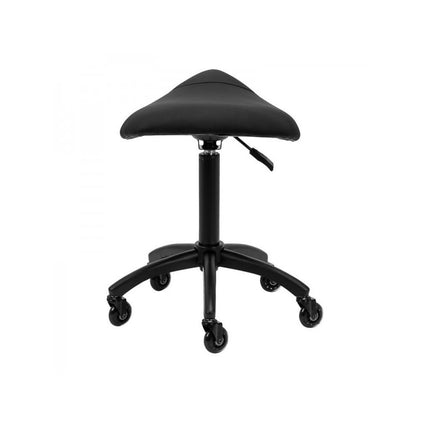 Gabbiano Kapperskruk Zwart – Ergonomische Zadelkruk met Gasveer – Professionele Salonstoel met Wielen