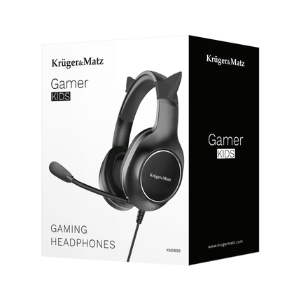 Krüger & Matz gaming over ear hoofdtelefoon voor kinderen zwart KM0659