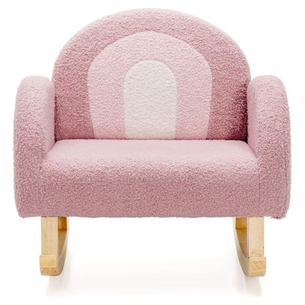 Trendmix Kinderschommelstoel Teddy Roze – Ergonomisch – Voor Kind 3-5 Jaar – Houten Schommelstoel – 50,8 × 49,5 × 50,8 cm