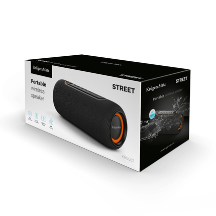 Krüger & Matz Street Draadloze Draagbare Bluetooth 5.0 Speaker Waterdicht - RGB Verlichting - TWS Functie - 20W - Zwart