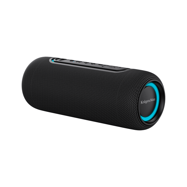 Krüger & Matz Street Draadloze Draagbare Bluetooth 5.0 Speaker Waterdicht - RGB Verlichting - TWS Functie - 20W - Zwart