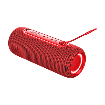 Krüger & Matz Street Draadloze Draagbare Bluetooth 5.0 Speaker Waterdicht - RGB Verlichting - TWS Functie - 20W - Rood