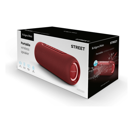 Krüger & Matz Street Draadloze Draagbare Bluetooth 5.0 Speaker Waterdicht - RGB Verlichting - TWS Functie - 20W - Rood