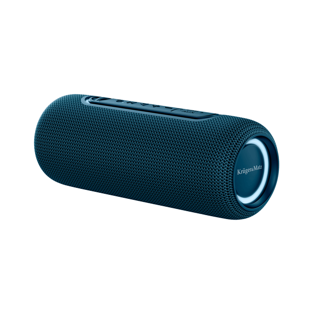 Krüger & Matz Street Draadloze Draagbare Bluetooth 5.0 Speaker Waterdicht - RGB Verlichting - TWS Functie - 20W - Blauw