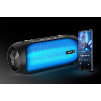 Krüger & Matz Street XL Draadloze Draagbare Bluetooth Speaker Met FM Radio - RGB Verlichting - TWS Functie - 30W - Zwart