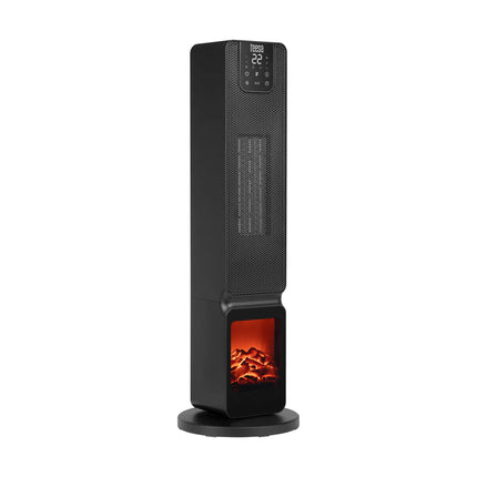 Teesa Elektrische Kachel Verwarming Met Sierhaard Functie 15 – 45°C -  PTC Keramische Verwarming 90° Roterend - Inclusief Afstandsbediening - 800/2000W