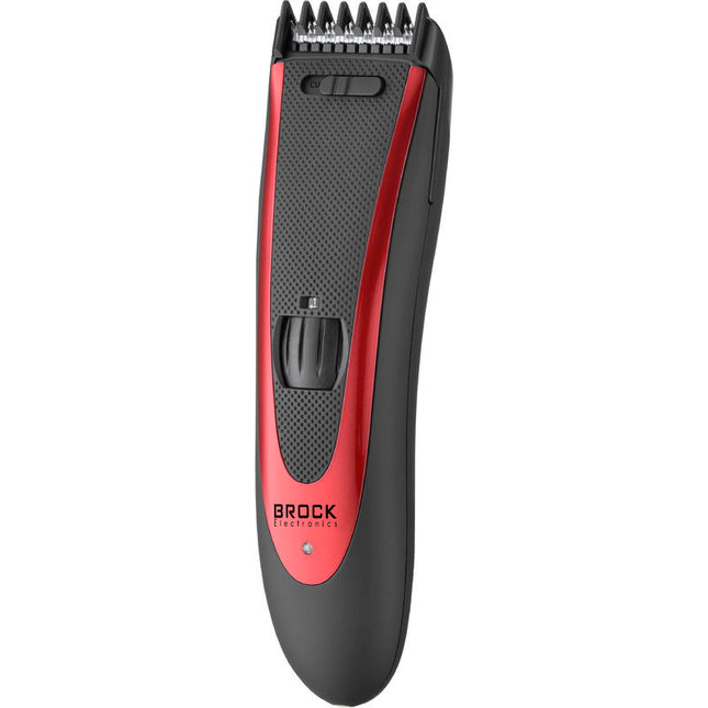 Brock Tondeuse & Trimmer voor Mannen – Draadloze Haartrimmer & Baardknipper – 24 Lengtestanden – RVS Mes – 45 Min – Rood