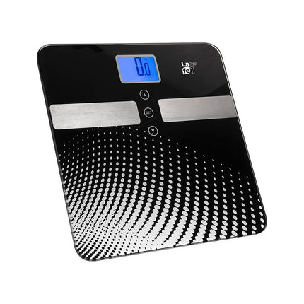 Lafe Digitale Personenweegschaal Met Analyse Tot 150 kg Zwart - 10 Personen Geheugen - Digitale Weegschaal Met Lichaamsanalyse - 30 x 30 x 0.6 cm