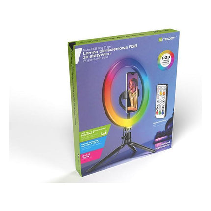 LED Ringlamp met Tripod 26 cm RGB verlichting en verschillende kleuren 9cm hoogte