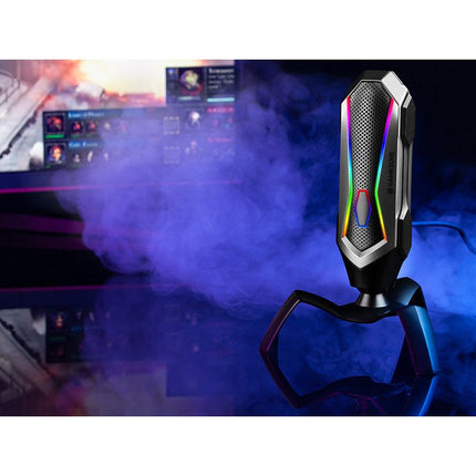 Tracer RGB spider gaming en content creatie microfoon - Geschikt voor streaming podcast en Youtube video - 360 graden rotatie- Fast touch mute - Bedraad type C