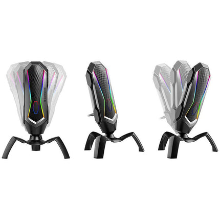 Tracer RGB spider gaming en content creatie microfoon - Geschikt voor streaming podcast en Youtube video - 360 graden rotatie- Fast touch mute - Bedraad type C