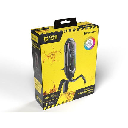 Tracer RGB spider gaming en content creatie microfoon - Geschikt voor streaming podcast en Youtube video - 360 graden rotatie- Fast touch mute - Bedraad type C