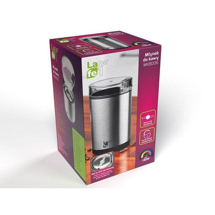 Lafe MKB-006 elektrische koffiemolen / bonenmaler 150W RVS behuizing, mes en maalkamer