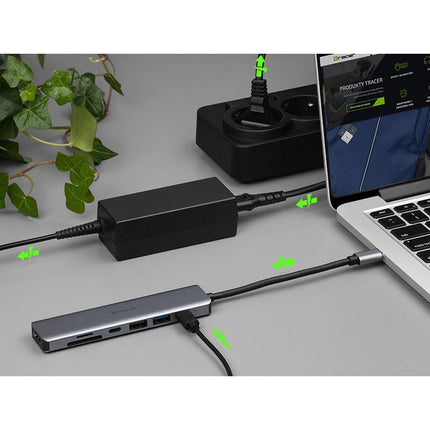 Tracer 7 in 1 Adapter USB Hub Type-C - HDMI 4K USB 3.0 PDW 60W - HDMI kaartlezer
