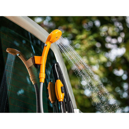 Tracer CampPump 12V Elektrische Camping Douche - Campingdouche - Draagbare Douche - Kampeerdouche - Oranje