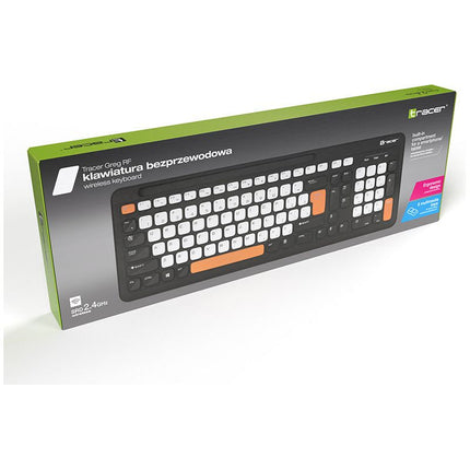 Tracer Greg RF Draadloos Toetsenbord - Tablet/Telefoon Uitsparing - QWERTY - Slank Design - Zwart