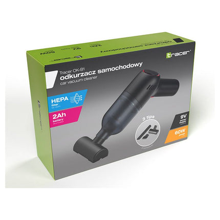 Tracer Snoerloze Autostofzuiger Incl 2 HEPA filters - Handstofzuiger Draadloos - Kruimelzuiger Met 3 Verwisselbare Opzetstukken - Mini Stofzuiger - Compact en Krachtig - USB Oplaadbaar 9V