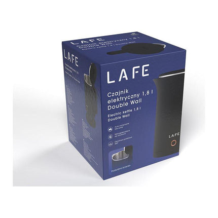 Lafe Moderne Dubbelwandige Elektrische waterkoker Met Cool Touch Handvat Zwart 1,8L 1800W