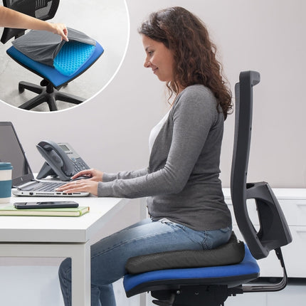 Innovagoods Gelkussen - Ergonomisch Kussen - Zitkussen Orthopedisch - Honingraatstructuur - Met Kussenhoes - Blauw