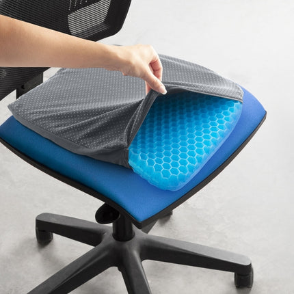 Innovagoods Gelkussen - Ergonomisch Kussen - Zitkussen Orthopedisch - Honingraatstructuur - Met Kussenhoes - Blauw