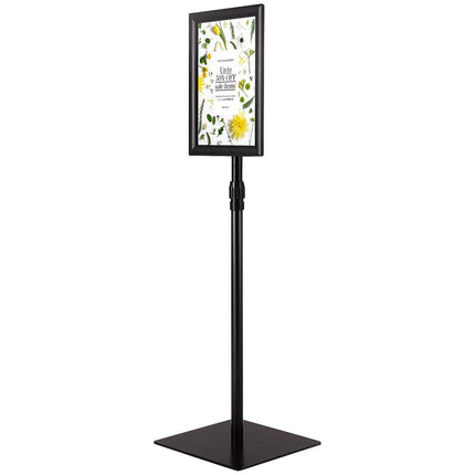 Trendmix Informatiestandaard A4 – Verstelbaar Presentatiebord – Reclamestandaard met Draaibaar Frame – Menubord Zwart