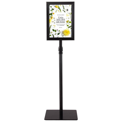 Trendmix Informatiestandaard A4 – Verstelbaar Presentatiebord – Reclamestandaard met Draaibaar Frame – Menubord Zwart