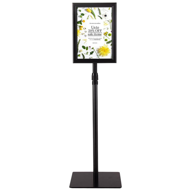 Trendmix Informatiestandaard A4 – Verstelbaar Presentatiebord – Reclamestandaard met Draaibaar Frame – Menubord Zwart