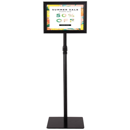 Trendmix Informatiestandaard A4 – Verstelbaar Presentatiebord – Reclamestandaard met Draaibaar Frame – Menubord Zwart