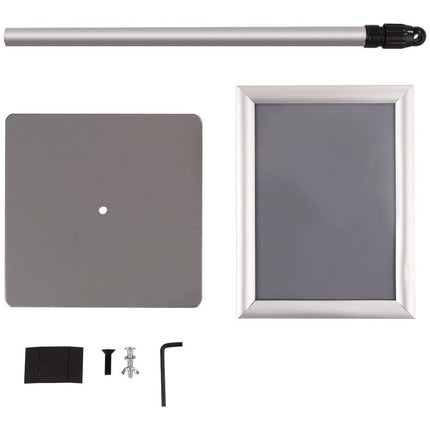 Trendmix Informatiestandaard A4 Zilver – Verstelbaar Presentatiebord – Reclamestandaard met Draaibaar Frame – Menubord Aluminium